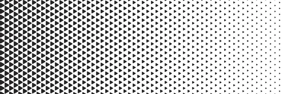 Triangle halftone dots effect in black and white color. Halftone effect. Stock Illustration