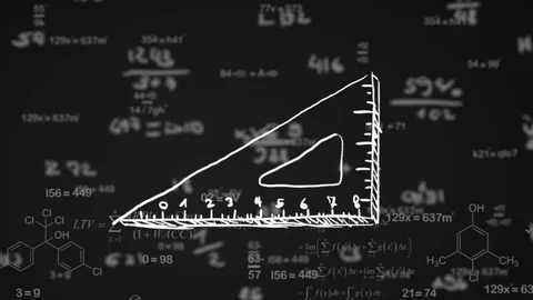 Triangle hand drawn formula black Stock Footage