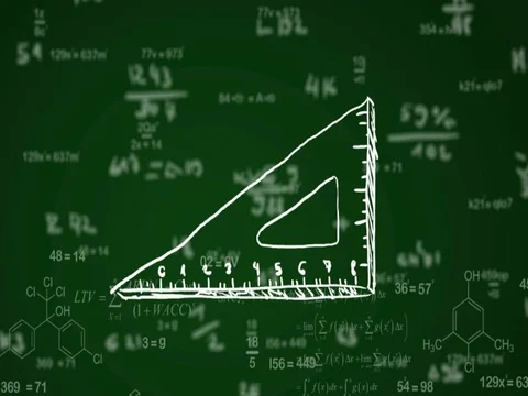 Triangle hand drawn formula green SD Stock Footage