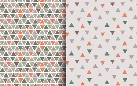 Triangle hand made seamless pattern. Vector illustration. Stock Illustration