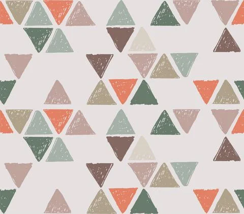 Triangle hand made seamless pattern. Vector illustration. Stock Illustration
