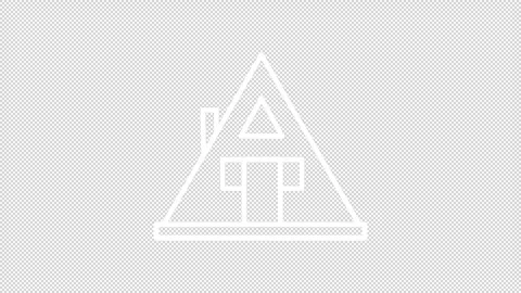 Triangle house white line animation Stock Footage 307924870