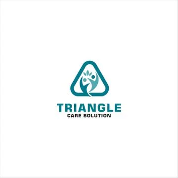 Triangle Human Abstract Logo Design Stock Illustration