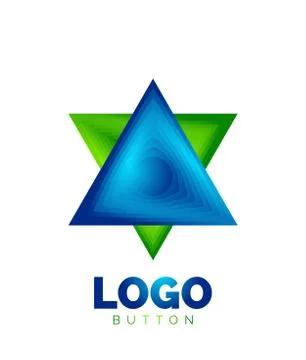 Triangle icon geometric logo template. Minimal geometrical design, 3d geometric Illustrazione stock