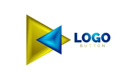 Triangle icon geometric logo template. Minimal geometrical design, 3d geometric イラスト素材