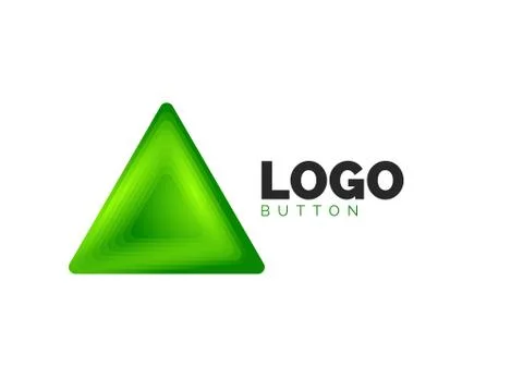 Triangle icon geometric logo template. Minimal geometrical design, 3d geometric Stock Illustration