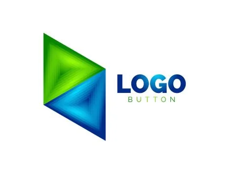 Triangle icon geometric logo template. Minimal geometrical design, 3d geometric 스톡 일러스트
