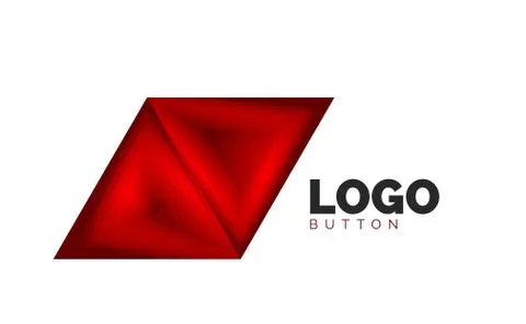 Triangle icon geometric logo template. Minimal geometrical design, 3d geometric Stock Illustration