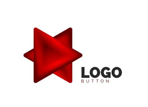 Triangle icon geometric logo template. Minimal geometrical design, 3d geometric 스톡 일러스트