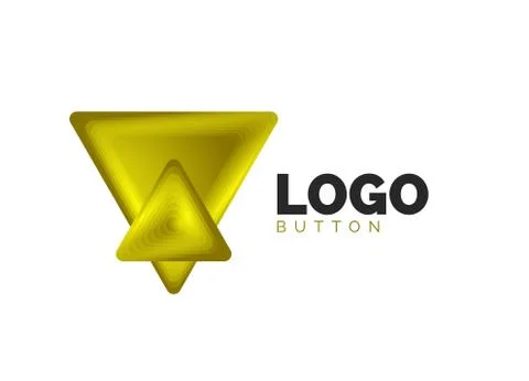 Triangle icon geometric logo template. Minimal geometrical design, 3d geometric Illustrazione stock