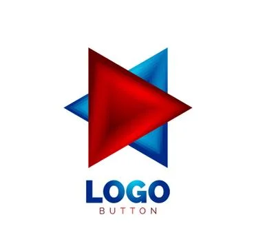 Triangle icon geometric logo template. Minimal geometrical design, 3d geometric Illustrazione stock
