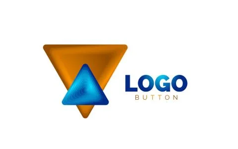 Triangle icon geometric logo template. Minimal geometrical design, 3d geometric 스톡 일러스트