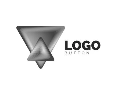 Triangle icon geometric logo template. Minimal geometrical design, 3d geometric Stock Illustration