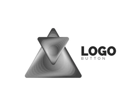 Triangle icon geometric logo template. Minimal geometrical design, 3d geometric Stock Illustration