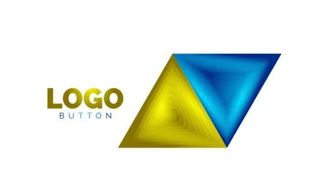 Triangle icon geometric logo template. Minimal geometrical design, 3d geometric Stock Illustration