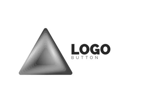 Triangle icon geometric logo template. Minimal geometrical design, 3d geometric 스톡 일러스트