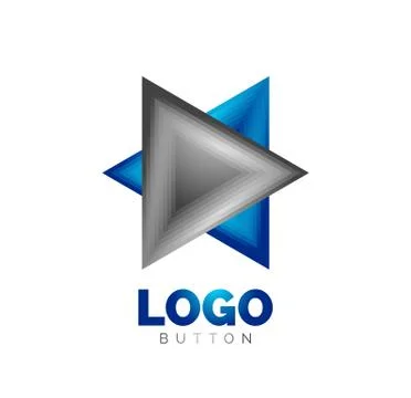 Triangle icon geometric logo template. Minimal geometrical design, 3d geometric Illustrazione stock