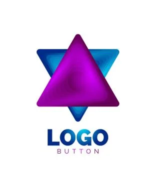 Triangle icon geometric logo template. Minimal geometrical design, 3d geometric イラスト素材