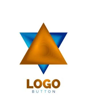 Triangle icon geometric logo template. Minimal geometrical design, 3d geometric Illustrazione stock