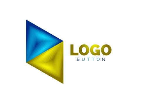 Triangle icon geometric logo template. Minimal geometrical design, 3d geometric 스톡 일러스트