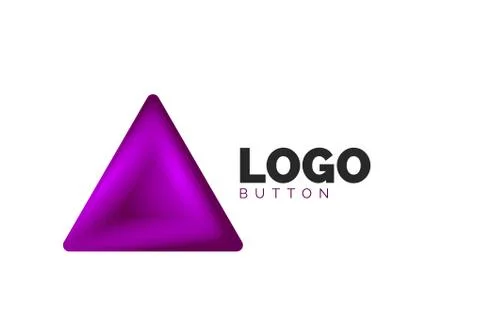 Triangle icon geometric logo template. Minimal geometrical design, 3d geometric イラスト素材