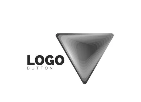 Triangle icon geometric logo template. Minimal geometrical design, 3d geometric Illustrazione stock