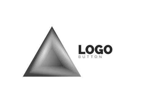 Triangle icon geometric logo template. Minimal geometrical design, 3d geometric Illustrazione stock