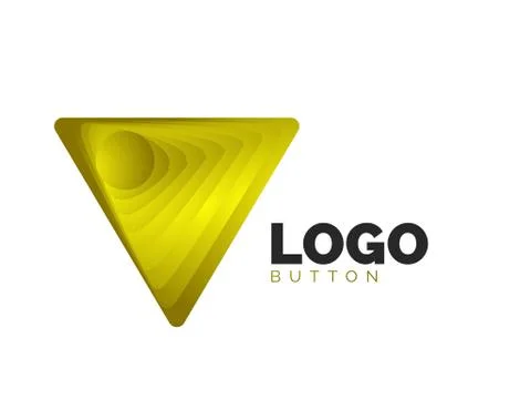 Triangle icon geometric logo template. Minimal geometrical design, 3d geometric Stock Illustration