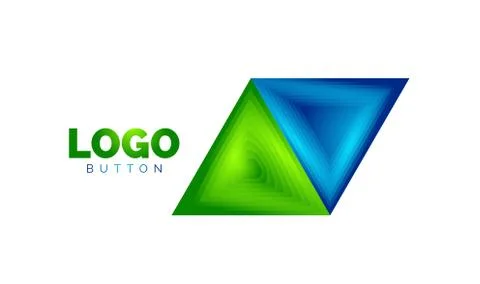 Triangle icon geometric logo template. Minimal geometrical design, 3d geometric Illustrazione stock