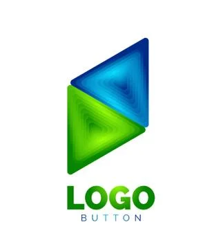 Triangle icon geometric logo template. Minimal geometrical design, 3d geometric Illustrazione stock