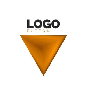 Triangle icon geometric logo template. Minimal geometrical design, 3d geometric Stock Illustration