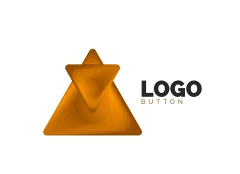 Triangle icon geometric logo template. Minimal geometrical design, 3d geometric 스톡 일러스트