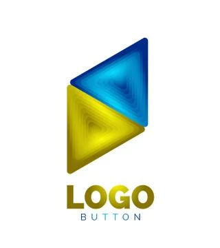 Triangle icon geometric logo template. Minimal geometrical design, 3d geometric Illustrazione stock