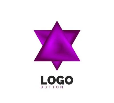 Triangle icon geometric logo template. Minimal geometrical design, 3d geometric 스톡 일러스트