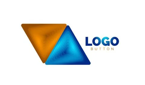 Triangle icon geometric logo template. Minimal geometrical design, 3d geometric イラスト素材