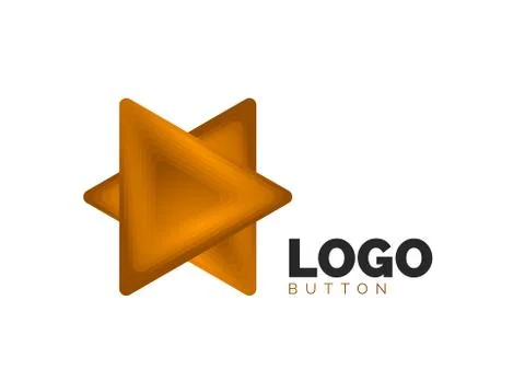 Triangle icon geometric logo template. Minimal geometrical design, 3d geometric Illustrazione stock