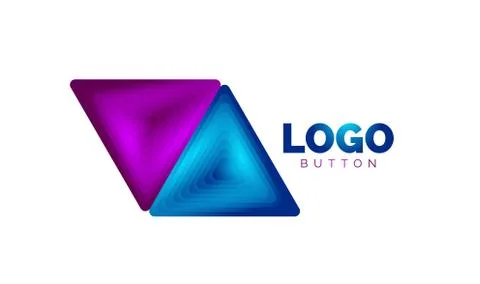 Triangle icon geometric logo template. Minimal geometrical design, 3d geometric Illustrazione stock