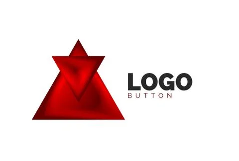Triangle icon geometric logo template. Minimal geometrical design, 3d geometric Stock Illustration