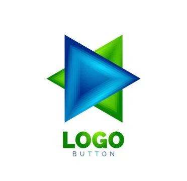 Triangle icon geometric logo template. Minimal geometrical design, 3d geometric Stock Illustration