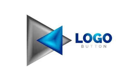 Triangle icon geometric logo template. Minimal geometrical design, 3d geometric Illustrazione stock