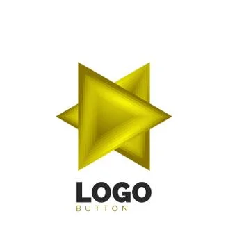 Triangle icon geometric logo template. Minimal geometrical design, 3d geometric 스톡 일러스트