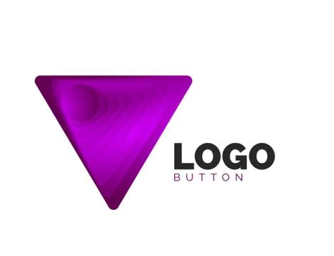 Triangle icon geometric logo template. Minimal geometrical design, 3d geometric 스톡 일러스트