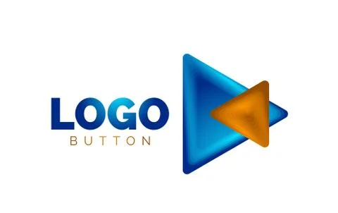 Triangle icon geometric logo template. Minimal geometrical design, 3d geometric 스톡 일러스트