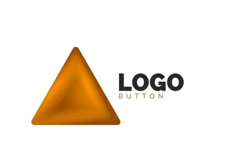 Triangle icon geometric logo template. Minimal geometrical design, 3d geometric Stock Illustration