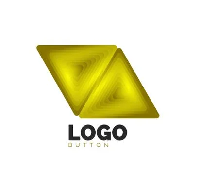 Triangle icon geometric logo template. Minimal geometrical design, 3d geometric Illustrazione stock