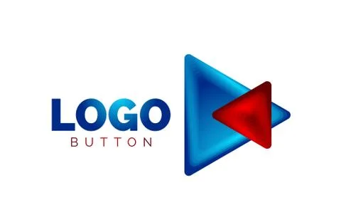 Triangle icon geometric logo template. Minimal geometrical design, 3d geometric Stock Illustration