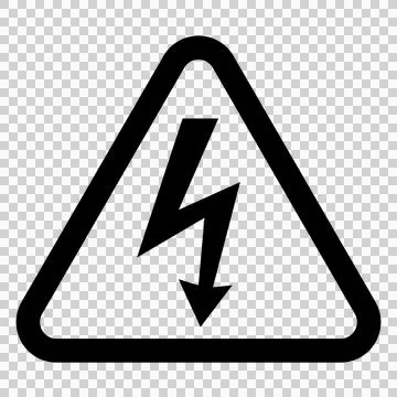 Triangle icon indicating a warning of electric shock Stock Illustration