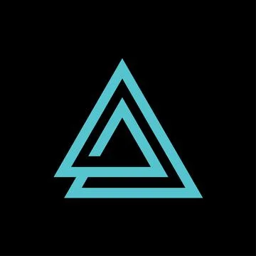 Triangle icon with letters A logo vector template Stock Illustration