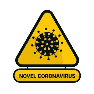The triangle Icon with the text of the Novel coronavirus. For different purposes Stock Illustration
