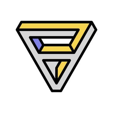 Triangle impossible geometric shape color icon vector illustration 스톡 일러스트